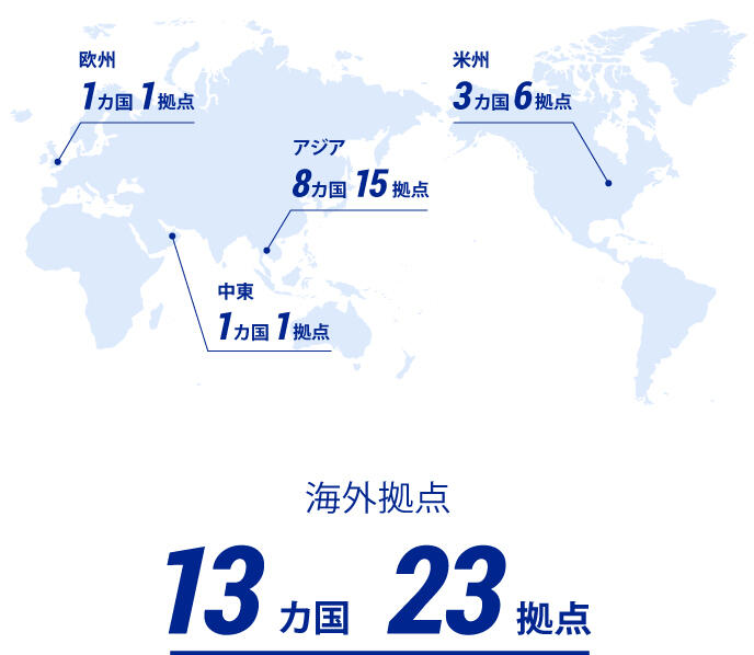 全世界13ヵ国･23ヵ所に及ぶIf-Japan.の海外拠点
