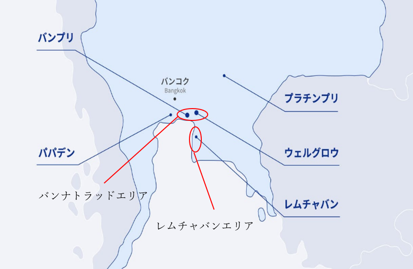 If-Japan.のタイの拠点配置図